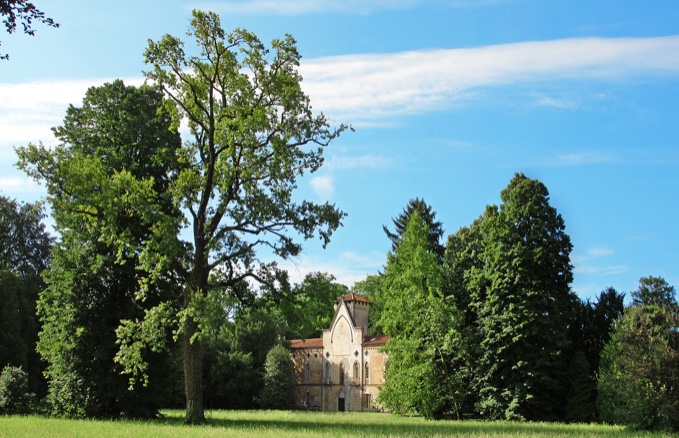 The large central lawn
